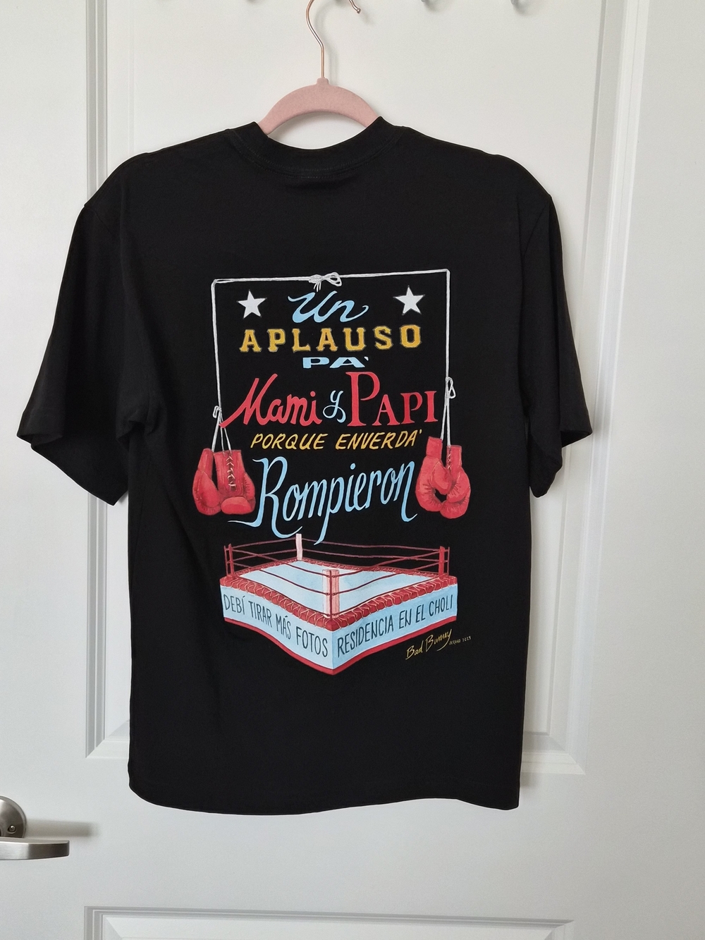 NWT Bad Bunny Black Puerto Rico Residency T Shirt Boxing Ring Size Small